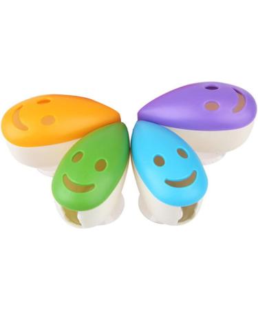 Stobaza Cute Smile Face Toothbrush Holder Covers - 4 Pack Suction Cup Portable Protection for Home & Travel - Buy Online on GoSupps.com