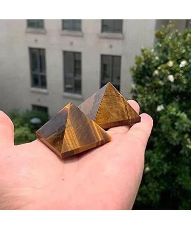 1pc 45mm Hand Carved Natural Quartz Crystal Reiki Tiger Eye Stone Pyramid Chakra Reiki Balancing - Buy Online on GoSupps.com