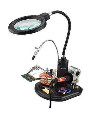 Magnifiers 2.5X/4X 16 SMD LEDs Magnifier Soldering Helping Hand Desktop Magnifying Glass Welding Repair Auxiliary Tool