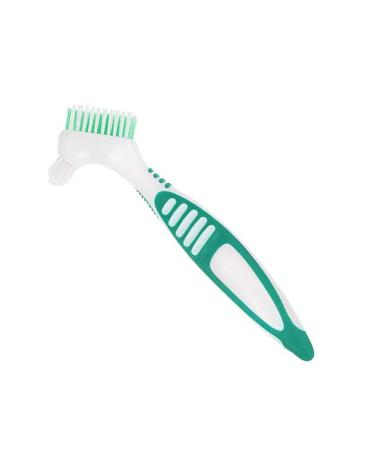 Ergonomic Double-Sided Denture Brush Denture Toothbrush Brush for Dentures (Green 1) Green 1