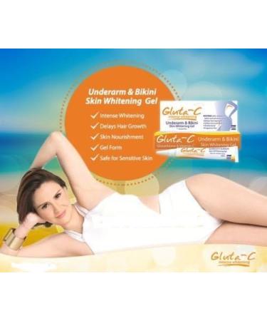 Gluta-C Underarm Bikini Intense Skin Whitening Bleaching Glutathione Gel Cream - Buy Online on GoSupps.com