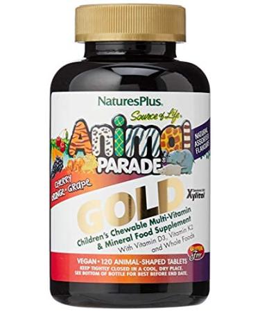 Nature's Plus Source of Life Animal Parade Gold Children's Chewable Multi-Vitamin & Mineral 120 Animal-Shaped Tablets