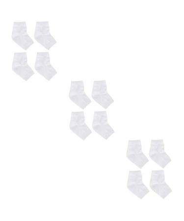 FRCOLOR 6 Pairs Heel Anti-Crack Socks Heel Socks Feet Care Socks Foot Socks Heel Protector Socks Heel Sleeves Protectors Feet Cracked Socks Feet Repair Socks Gel Breathable White Women's