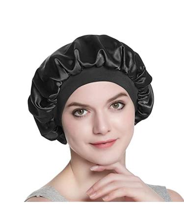 Satin Lined Hair Bonnets for Women - Black Sleep Caps for Hair Protection - Buy Online on GoSupps.com