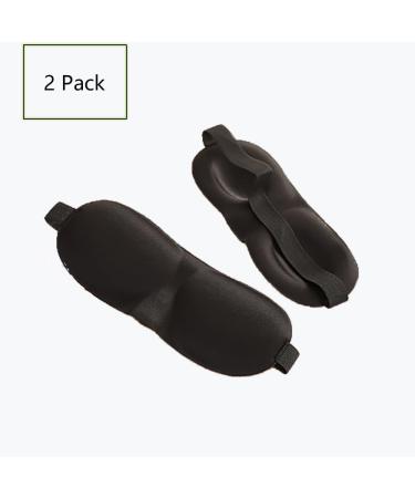 Sleep Mask 2 Pack - 100% Light Blocking Eye Masks for Sleep | Adjustable Blindfolds for Travel & Yoga | Comfortable & Pressure-Free Design - Buy Online on GoSupps.com
