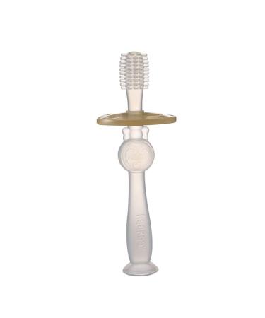 haakaa 360  Silicone Toothbrush Teether-Ultra Soft Bristles for Baby Oral Gum Cleaning| Baby Teething Training|Oral Brushing Massager -6m+ Baby Toddler Clear 1 Count (Pack of 1) Clear
