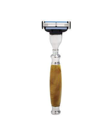Union Razors SS1 Three Piece Shave Kit - Tiger Eye Razor Shaving Brush & Stand - Luxurious Brown Shaving Set for Men - Buy Online on GoSupps.com