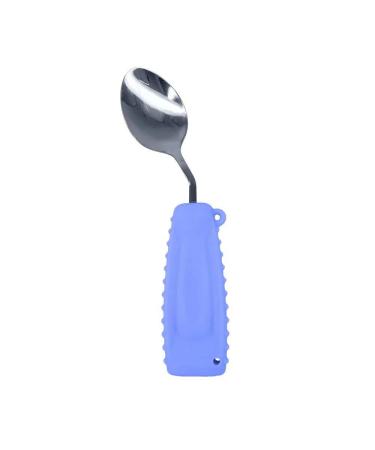 EZ Assistive Adaptive Spoon Easy to Hold for Independent Eating Weighted Utensils for Hand Tremors (Purple Spoon Right Hand) 1pc Purple Spoon Right Hand