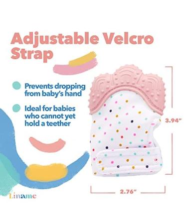 Liname Baby Glove Teething Feasts - BPA Free Washable & Durable - Includes Bonus Teething Ring - Pink - Buy Online on GoSupps.com
