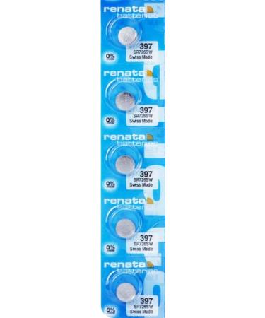 Renata Batteries 397 Silver Oxide 0% Mercury Battery (5 Pack)