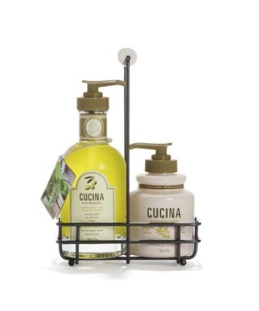 Fruits & Passion  Cucina  - Hand Care Duo Caddy Gift Set | Liquid Hand Soap Wash (5.1 oz) with Hand Cream Lotion (6.8 oz) (Coriander & Olive)