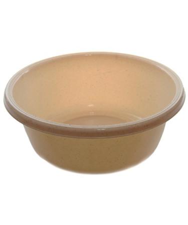 YBM Home 1148 Round Plastic Wash Basin, 7 Quarts, 11.25", Beige with Dots 11.25" Beige With Dots