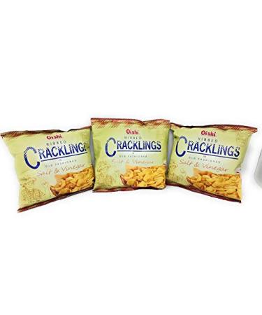 Oishi Ribbed Crackling in Old Fashioned Salt & Vinegar Flavored Net Wt 1.76oz (50g) 3 Pack 1.76 Ounce (Pack of 3)