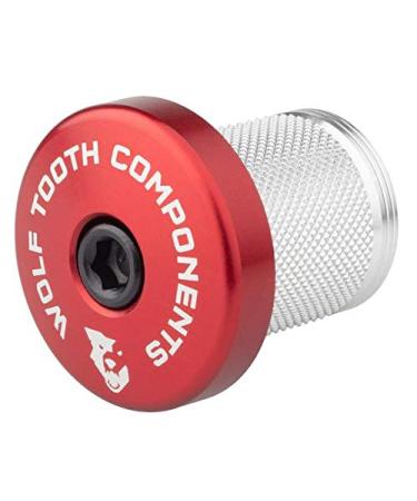 Wolf Tooth Compression Plug with Integrated Spacer Stem Cap Red