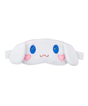 Cartoon Plush Sleep Eye Mask Sleep Mask Blinders for Sleep 100% Blackout Eye Mask for Sleeping Night Blindfold for Girl Women(SM CIN) White