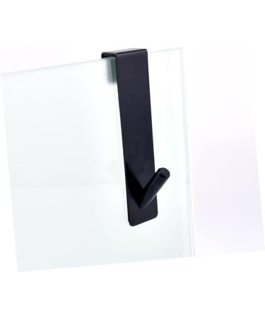 Mikikit 2pcs Bathroom Door Hook Black Wallet Keychain Over The Door Towel Hook Glass Door Hanger Clothing 17.8X4CM Black - Buy Online on GoSupps.com