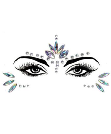 Face Gems stick on Sparkling Face glitter Jewels Exquisite Crystals Face Stickers for Woman Eyes Face Body Self-adhesive Rhinestone Temporary Tattoos Eyebrows Stage Party Decoration