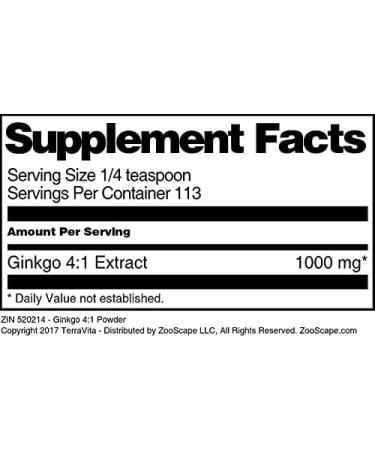 Ginkgo 4:1 Powder (4 oz ZIN: 520214) - Buy Online on GoSupps.com