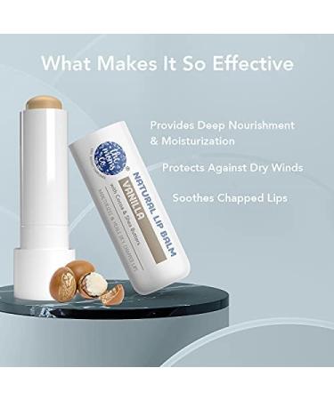 Natural Lip Balm | Non-Sticky Shea & Cocoa Butter | Nourishes Dry Chapped Lips | Vanilla Flavor (5g - Buy Online on GoSupps.com