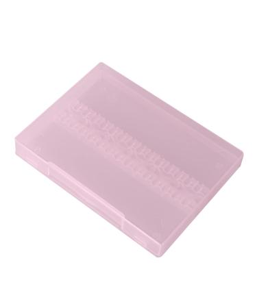 14 Holes Professional Nail Art Polishing Grinding Drill Bit Holder Storage Box (Pink)