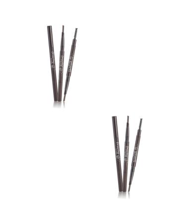 Beavorty 2pcs 2 1 eyebrow pen Coffee eyebrow pencil Eyebrow Pencil Brush eyebrow brush 1 count (Pack of 1) As Shownx2pcs