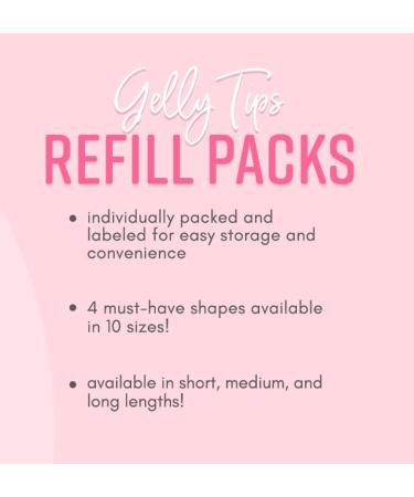 Kiara Sky Gelly Tip Soak Off Nails Refill Packs - Square Shape, Medium Length (Sizes 6-9) - Buy Online on GoSupps.com