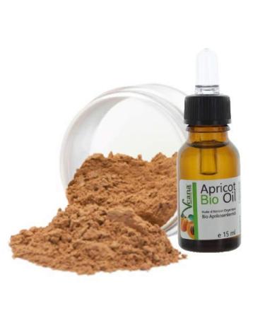 Mineral foundation (9 g) + premium organic apricot kernel oil (15 ml) DE-Öko certified - MakeUp, all skin types, no additives, no preservatives Nuance Tan