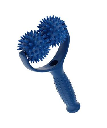 Nanxin massage ball roller with handle massage roller hedgehog ball roller hand massage self-massage roller - blue