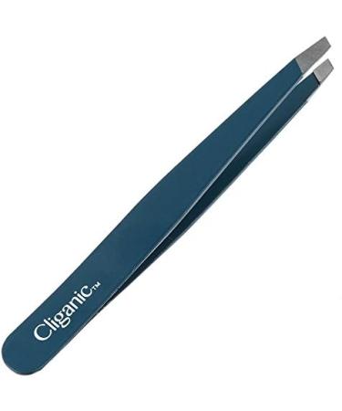 Cliganic Professional Slant Tip Eyebrow Tweezers for Men & Women - Stainless Steel Precision Tool for Facial Hair Plucking - Blue, 90 Days Warranty - Buy Online on GoSupps.com