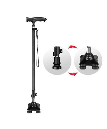 Lightweight and Lightweight Walking Stick with 2 Non-Slip Walking Crutch Bases Journey