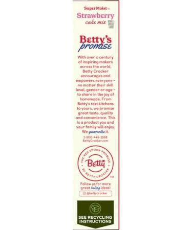 Betty Crocker Super Moist Strawberry Cake Mix 376g | For Baking Delicious and Spongy Moist Strawberry Cake Dessert | Ready to Bake | Pack of 2 - Buy Online on GoSupps.com