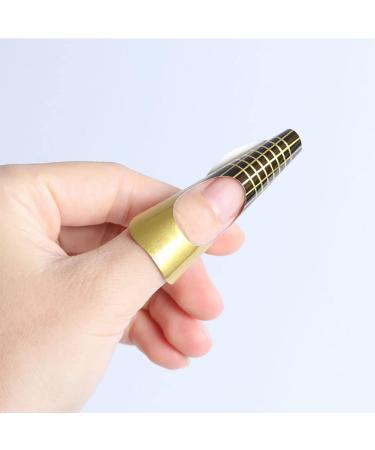 100 Pcs Gold Rectangle Nail Forms Self-Adhesive And Durable Nail Extension Molds Suitable For Uv Gel With Numbers Tips Form Guide for Nail Diy Enthusiasts And Learners - Buy Online on GoSupps.com