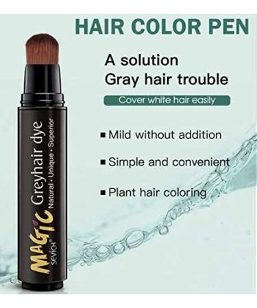 gowwim Temporary Hair Dye Pen Brush Root Touch Up Hair Colour Instant Root Concealer Cover Grey White Hair Root(Black) - Buy Online on GoSupps.com