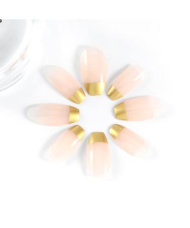 Vatocu Coffin French False Nails - Long Shiny Press On Acrylic Nail Set for Women & Girls | 24 Pieces Ballerina Full Cover Pink - Buy Online on GoSupps.com