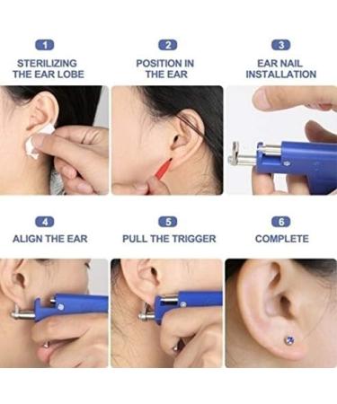 LIZHOUMIL Ear Piercing Gun Set Safety Alloy Ear Nose Navel Piercing Tool Kit Sets with Studs Plastic Gun Set - Buy Online on GoSupps.com