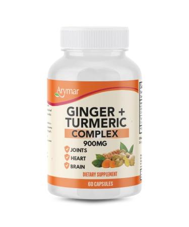 Arymar Ginger Turmeric Supplement 60 Capsules Herbal Dietary Supplement