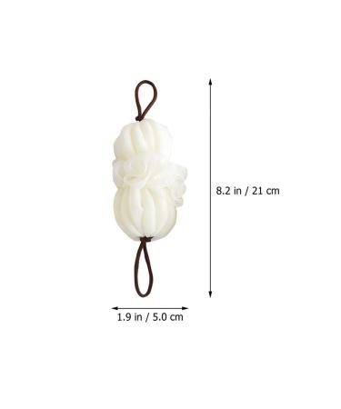 Uonlytech 2pcs Bath Ball & Loofah - Soft White Sponge for Exfoliating Cleansing & Showering | Body Washing Brush & Towel - Buy Online on GoSupps.com