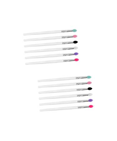 Beavorty 12 Pcs Eye Shadow Brush Eyeshadow Makeup Brush Big Sequined Make up Silicone Brush 14.6x0.9cmx2pcs Assorted Colorx2pcs