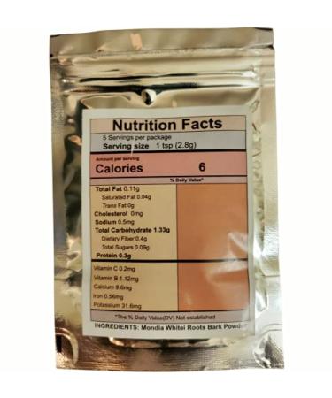 14g Mondia Whitei White Ginger Root Bark Powder - Pure Organic Sun Dried Natural Supplement - Buy Online on GoSupps.com