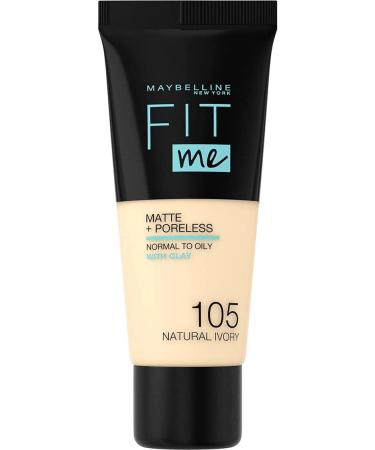Maybelline New York Make Up Fit Me!Matte + Poreless Foundation matt and pore -free all skin types No. 105 Natural Ivory 30 ml