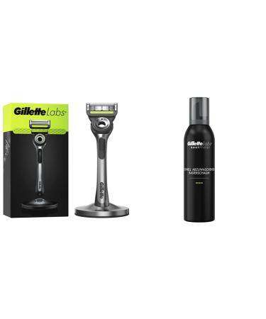 Gillette Labs wet razier men razor with cleaning element + 1 razor blade & labs Razor foam for men 240ml skin care by protecting and cooling the skin Father's Day gift
