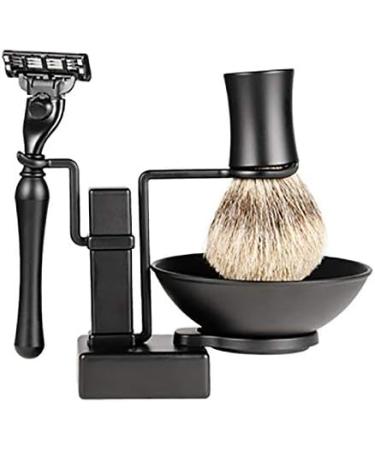 Haude Metal Shaving Stand for Men - Black Barber Shaving Brush Holder & Soap Dish | Premium Bathroom Accessory - Buy Online on GoSupps.com