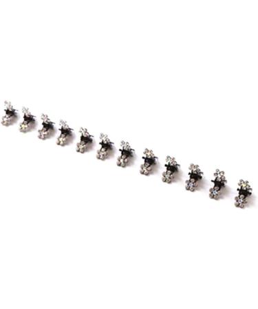 Shop Forcest 12-Piece Mini Rhinestone Flower Hair Clips for Girls & Women - White Metal Hair Grippers & Baby Hairpins - Buy Online on GoSupps.com