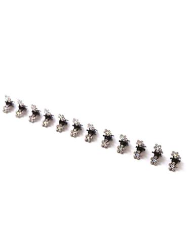 Forcest 12 pieces girls women little crystal flowers metal hair gripper children mini rhini rhinus children hair oranment clips baby hairpins color white