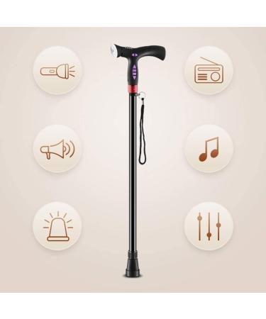 Canes Elderly Crutches Lightweight Walking Sticks Four Legged Multi Function Anti Skid Telescopic with Lights Automatic Sound and Light Alarm System - Buy Online on GoSupps.com