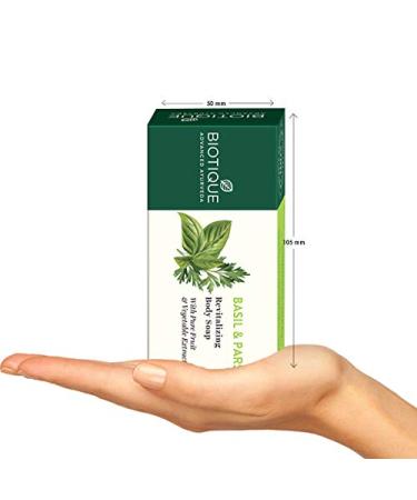 Biotique Bio Basil & Parsley Revitalizing Body Soap - Pure Fruit & Vegetable Extracts - 150 Gm - International Shipping Available - Buy Online on GoSupps.com
