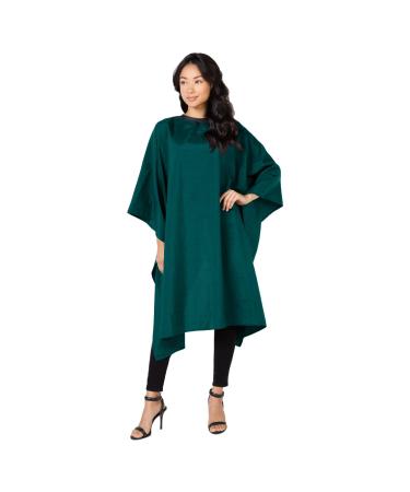 Betty Dain Lightweight Crinkle Nylon Hair Cutting/Styling Cape, Water Resistant, Machine Washable, Permanent Crinkle Nylon, Repels Hair, Snap Closure at Neck, Generous 54 x 60 inch Size, Green