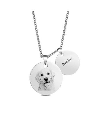 Catoka personalized photo necklace cat heart necklace sterling silver woman dog mother gift souvenir memory & pet lover custom engraved trailer chain