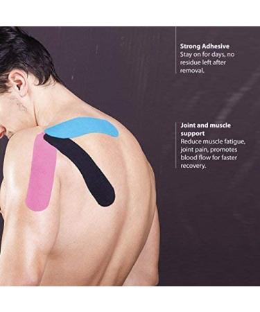 3-Pack Kinesiology Tape Pro Athletic Sports - Knee, Ankle, Muscle Support | Dynamic Physical Therapy | Strong, Rock-Breathable & Water Resistant Cotton Roll | Pre-Cut 10 Strips - Black - Buy Online on GoSupps.com