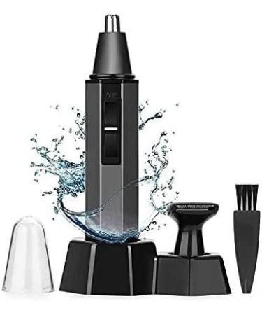 DRJKHL Nose and ear hair clipper professional painless eyebrow trimmer for men and women battery operated black